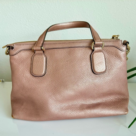 GUCCI SOHO ☆ Rose Gold Metallic Pebbled Calfskin ☆ Japan Exclusive ☆ W/Strap ☆ - Picture 9 of 14